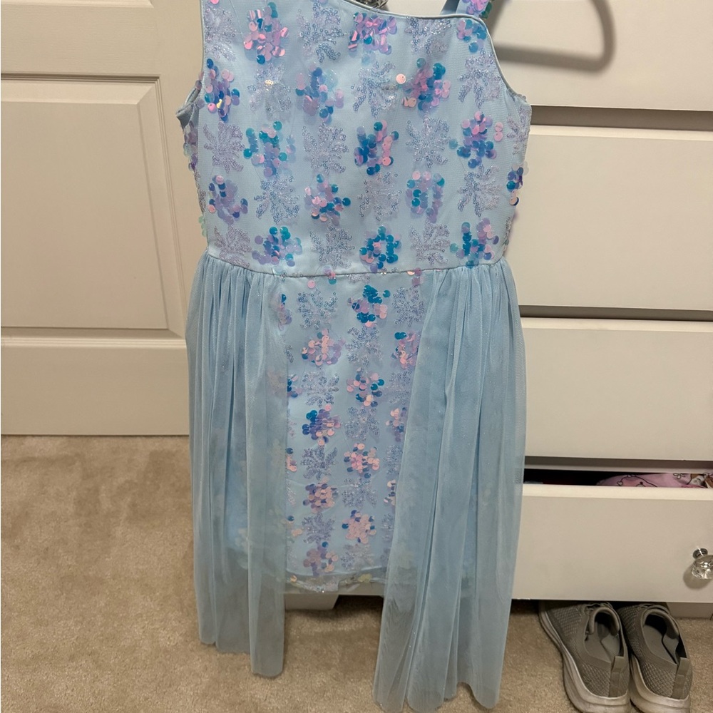 Rare Editions Light Blue Floral Dress